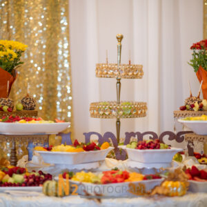 Dessert table with fruits at our reception hall - Alegria Gardens