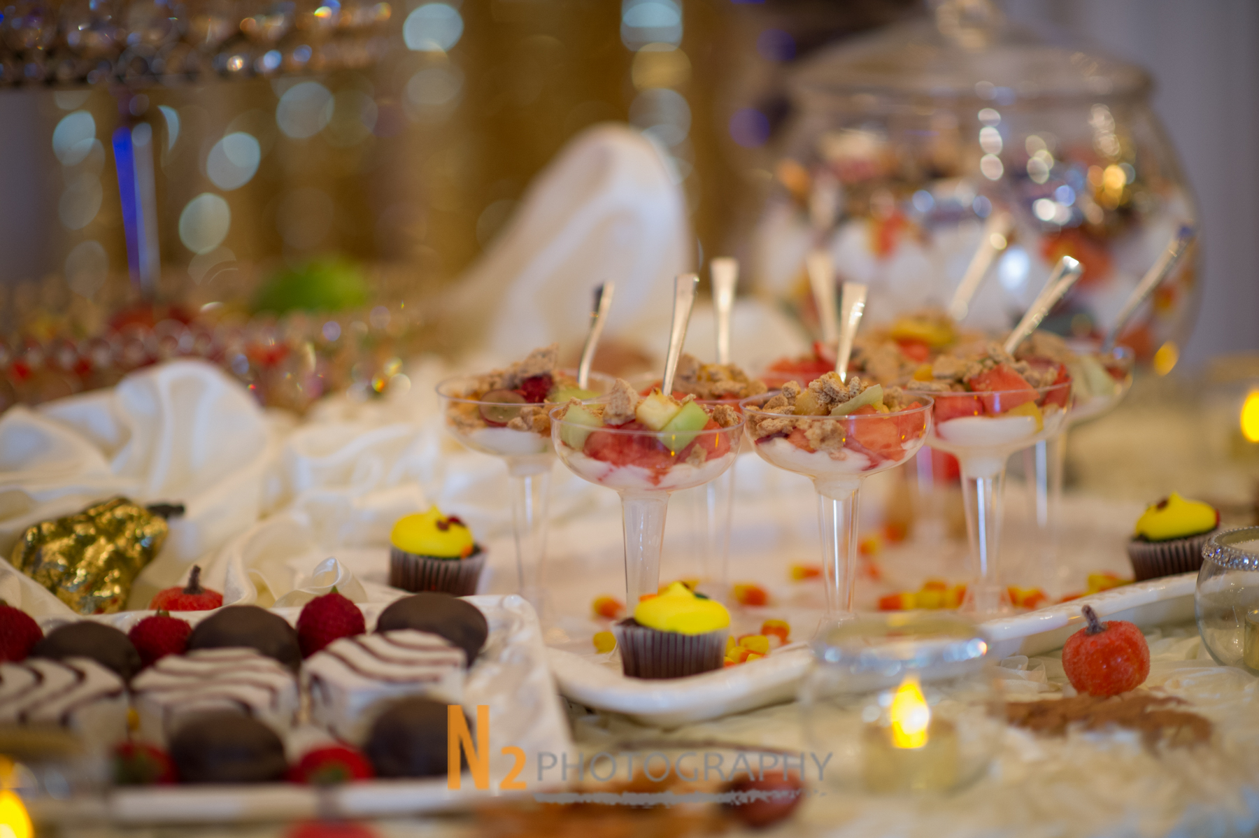 Dessert cups at our reception hall - Alegria Gardens