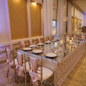 Large dinner table at our wedding hall - Alegria Gardens