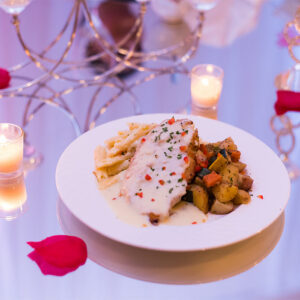 Chicken dinner at our reception hall - Alegria Gardens