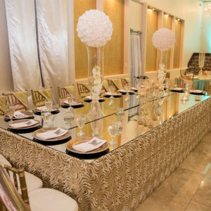 Large head table at our wedding venue - Alegria Gardens