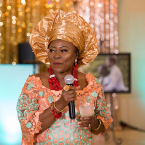 Mother giving a toast at our wedding venue - Alegria Gardens