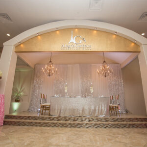 Head table at our reception hall - Alegria Gardens