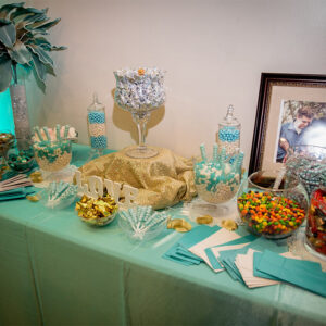 Candy buffet at our wedding venue - Alegria Gardens