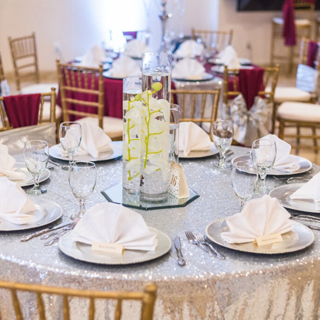table set at event