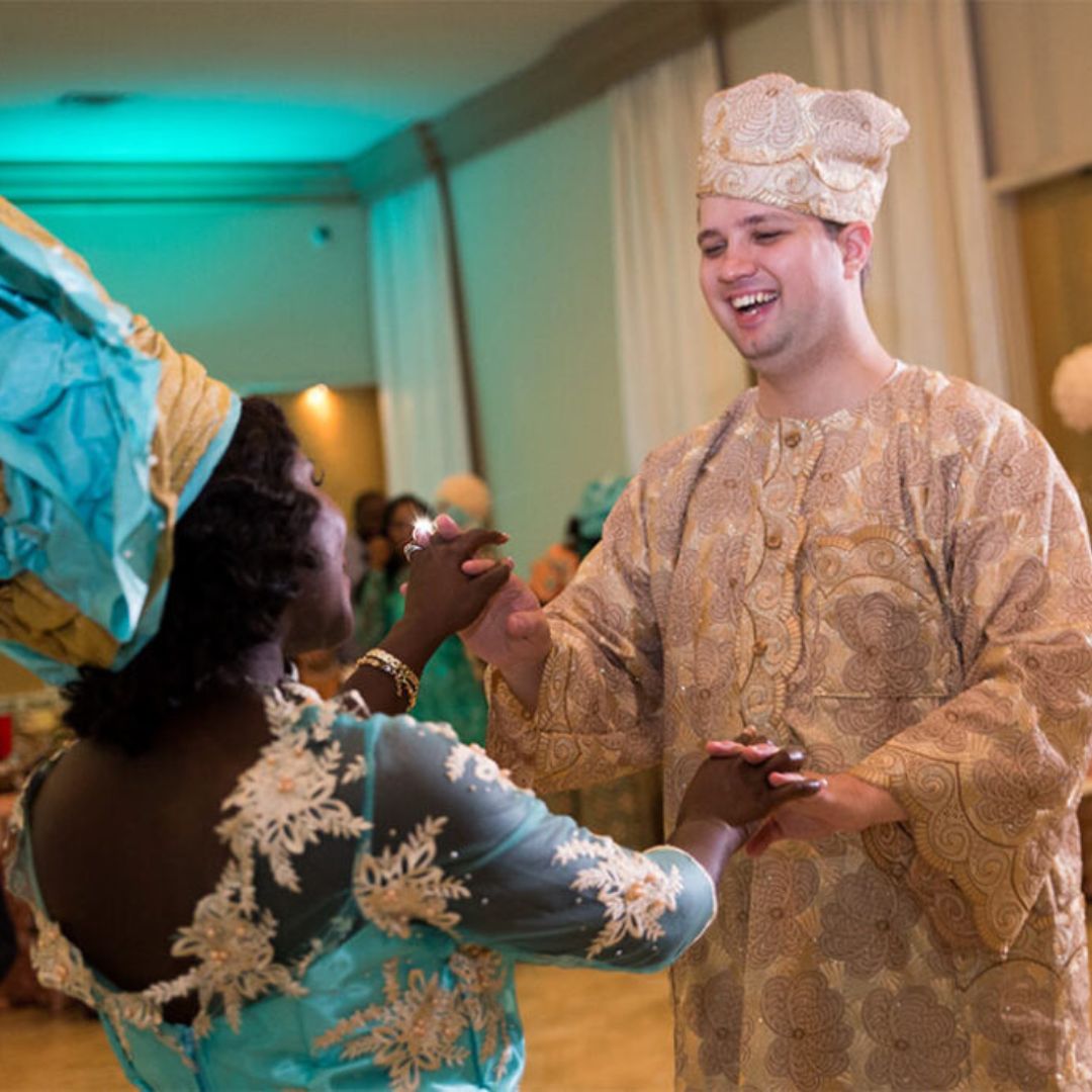 happy couple dancing