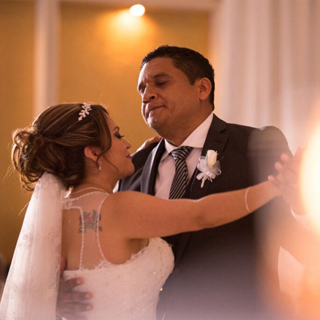 happy couple dancing