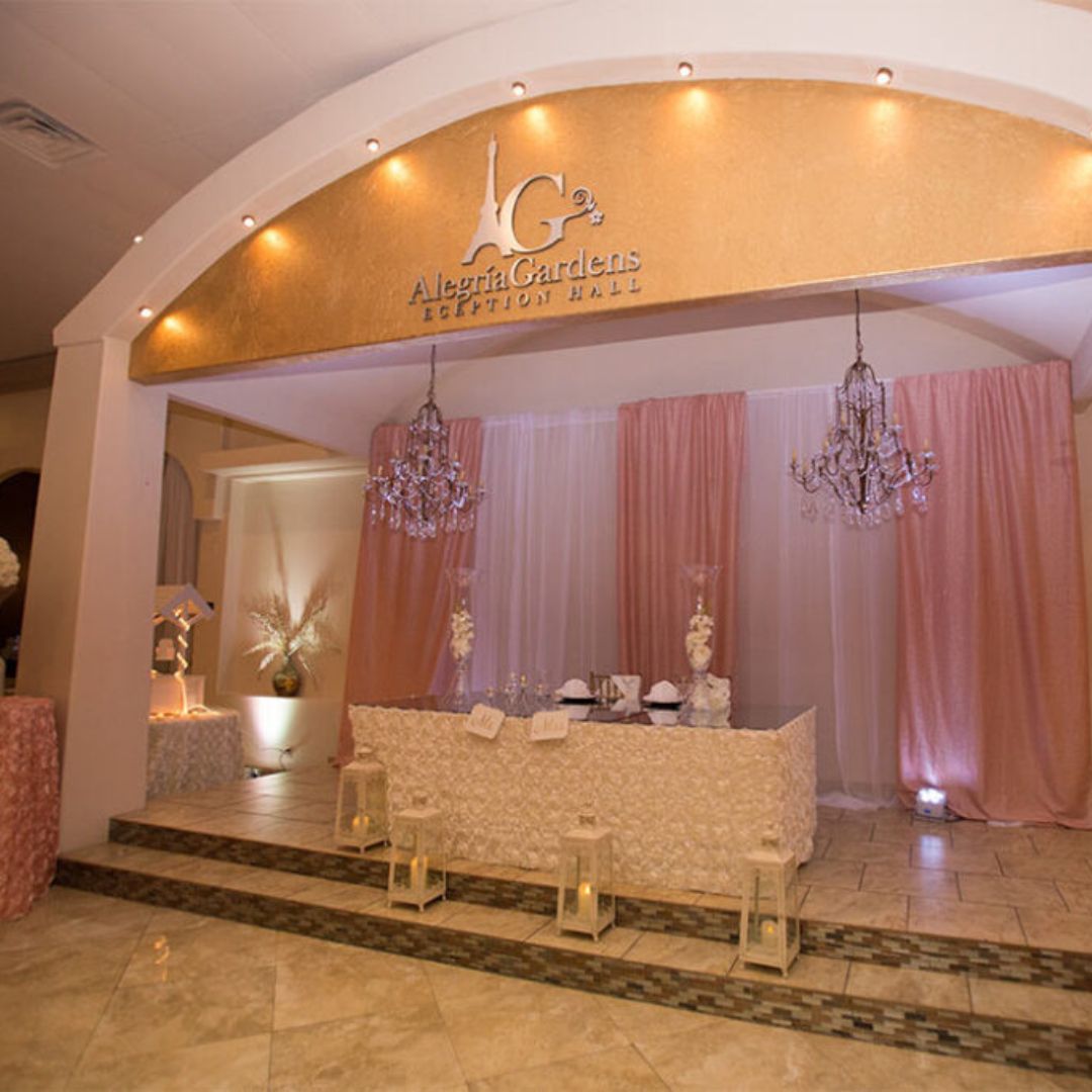 an event set up at Alegria Gardens