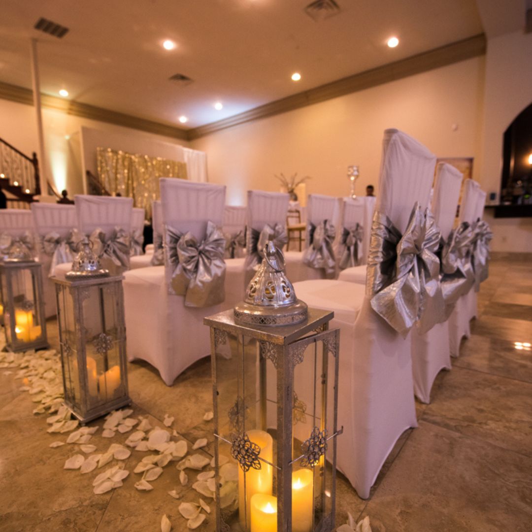 closeup of seating fir wedding